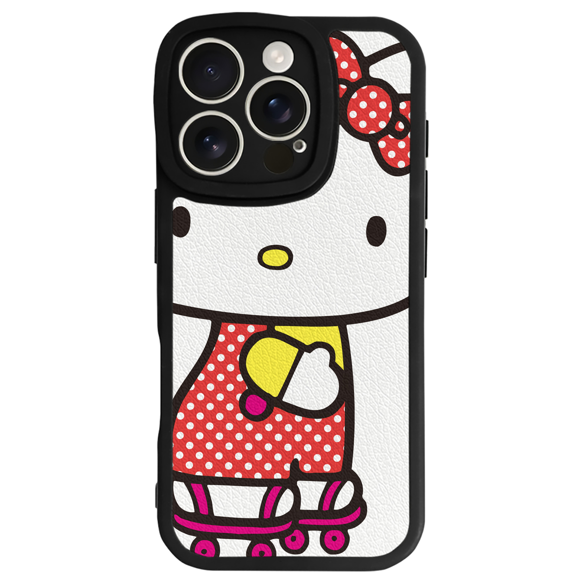 （画像用） Hello Kitty ハローキティ 【iPhone 16シリーズ対応】シリコンスマホケース（レザー調） 材質：シリコン